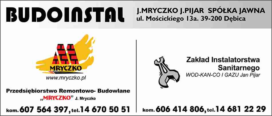 BUDOINSTAL J. Mryczko, J. Pijar Spółka Jawna -